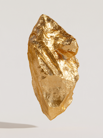 Floating Solid Gold Rock with Engraving