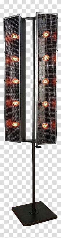 Floor Lamps, black framed standing stage lights transparent background PNG clipart