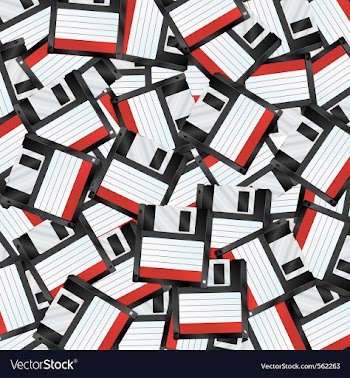 Floppy disks background vector image