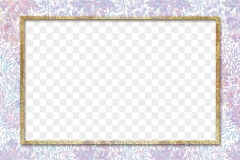 Flora holographic png frame pattern remix from artwork by William Morris