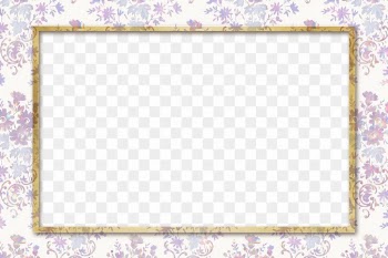 Flora holographic png frame pattern remix from artwork by William Morris