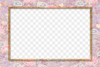 Flora holographic png frame pattern remix from artwork by William Morris