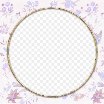 Flora holographic png frame pattern remix from artwork by William Morris