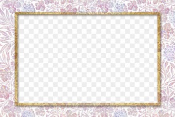 Flora holographic png frame pattern remix from artwork by William Morris