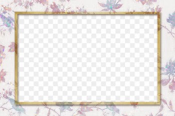 Flora holographic png frame pattern remix from artwork by William Morris
