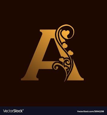 floral a alphabet logo design image