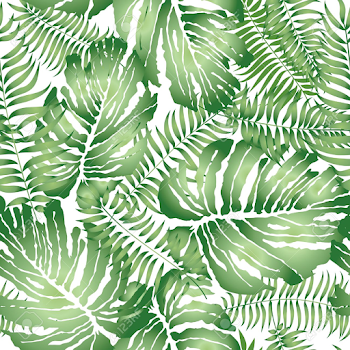 Floral Abstract Leaf Tiled Pattern. Tropical Palm Leaves Seamless ...