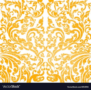 Floral art gold color vector image