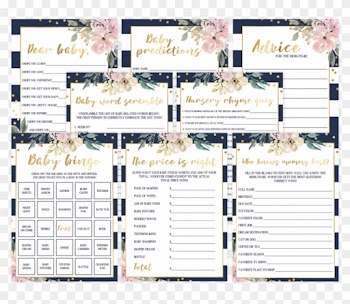 Floral Baby Shower Game Bundle For Girl By Littlesizzle - Baby Shower