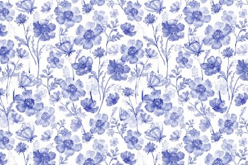 Floral background, aesthetic watercolor blue | Free Photo Illustration - rawpixel