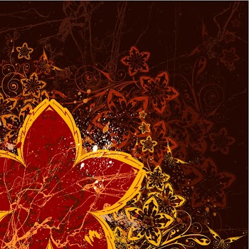Floral background. Flowers & butterflies. Chocolate color. Elements on separate layers