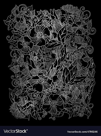 Floral background hand drawn retro flowers vector image