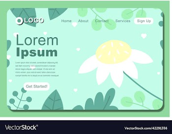 floral background landing page template design