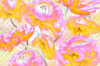 Floral background PNG, yellow flower trippy… | Free stock illustration | High Resolution graphic