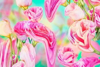 Floral background PSD, pink rose psychedelic… | Free stock illustration | High Resolution graphic