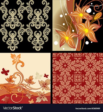 Floral Background Set vector image