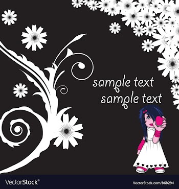Floral background with emo kid vector image