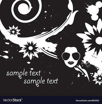 Floral background with funky face and splash vector image