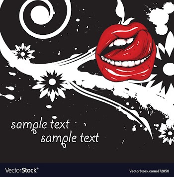 Floral background with mouth and splash vector image