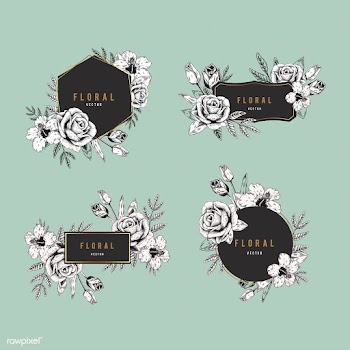 Floral badge set | Free stock vector - 553227