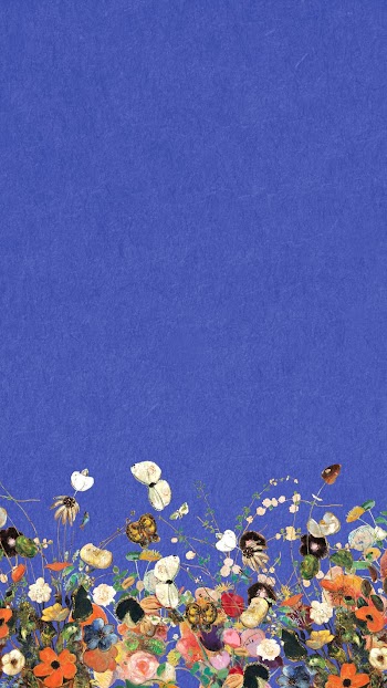 Floral blue mobile wallpaper, famous | Free Photo - rawpixel