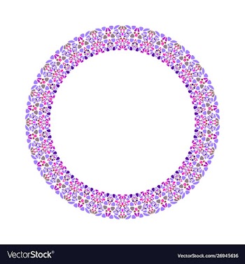 Floral border - abstract round circular element vector image