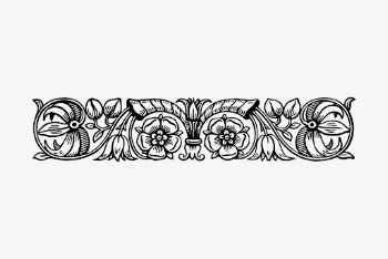 Floral border clipart, vintage illustration | Free Vector - rawpixel