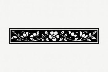 Floral border collage element, vintage | Free PSD - rawpixel