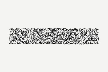 Floral border drawing, vintage illustration | Free PSD - rawpixel