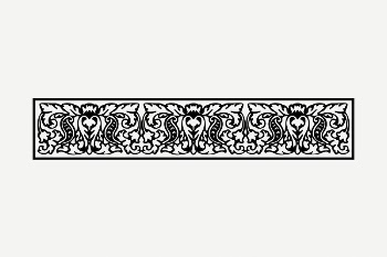 Floral border drawing, vintage illustration | Free PSD - rawpixel
