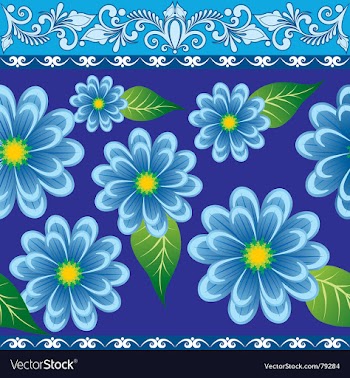 Floral border vector image