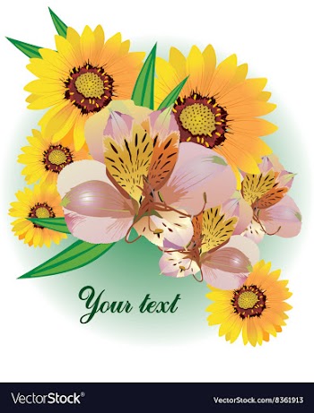 Floral Bouquet with Text Space vector image