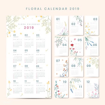 Floral calendar mockup | Free stock vector - 554987