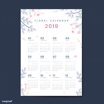 Floral calendar mockup | Free stock vector - 554997