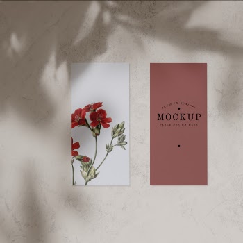 Floral card mockup Free Psd