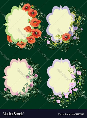  					Floral cards vector image														