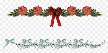 Floral Christmas Cliparts - Christmas Horizontal Border