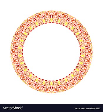 Floral circular frame - abstract round element vector image