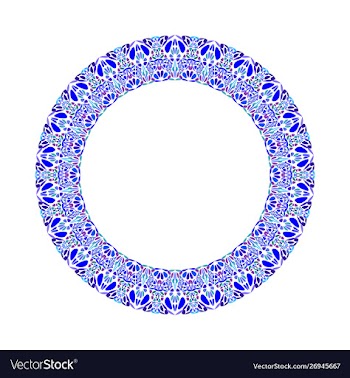 Floral circular frame - abstract round element vector image