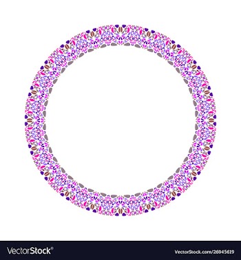 Floral circular wreath - abstract element vector image