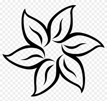 Floral Clipart Silhouette Pencil And In Color Flower - Flower Black And White