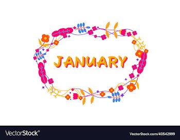 floral colorful january lettering design