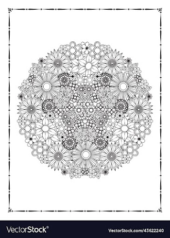 floral coloring book page kdp