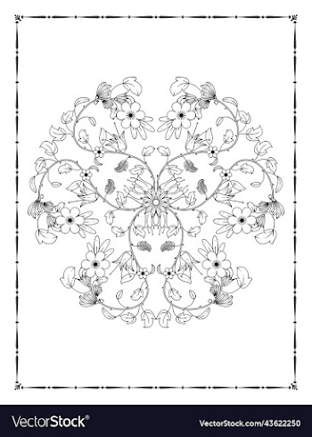 floral coloring book page kdp