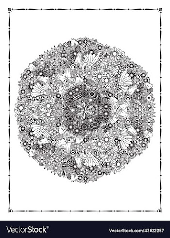 floral coloring book page kdp