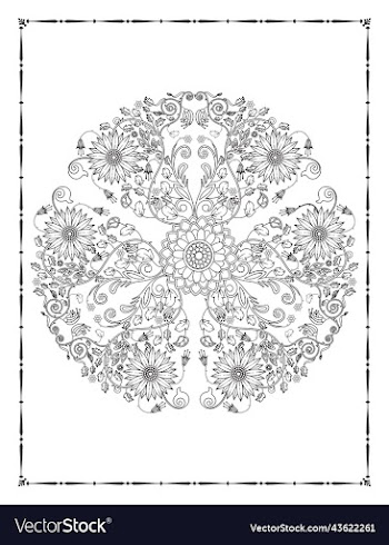 floral coloring book page kdp