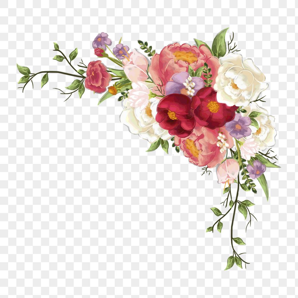 Floral corner  png sticker, | Free PNG - rawpixel
