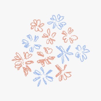 Floral crayon sticker, abstract hand | Free PSD - rawpixel