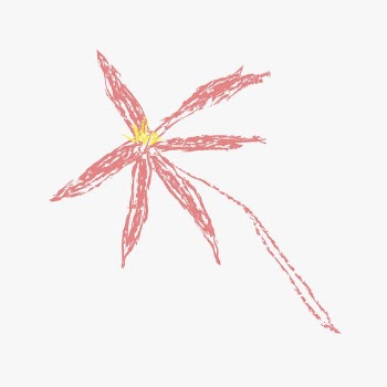 Floral crayon sticker, abstract hand | Free Vector - rawpixel