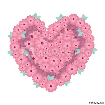 floral decoration with heart shape